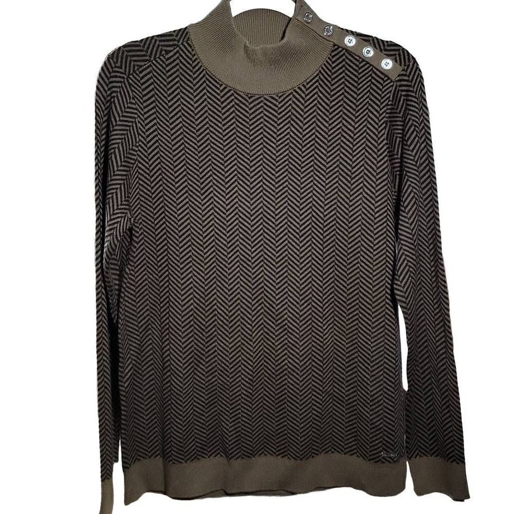 Calvin Klein Chevron Mock Turtle Neck Sweater 